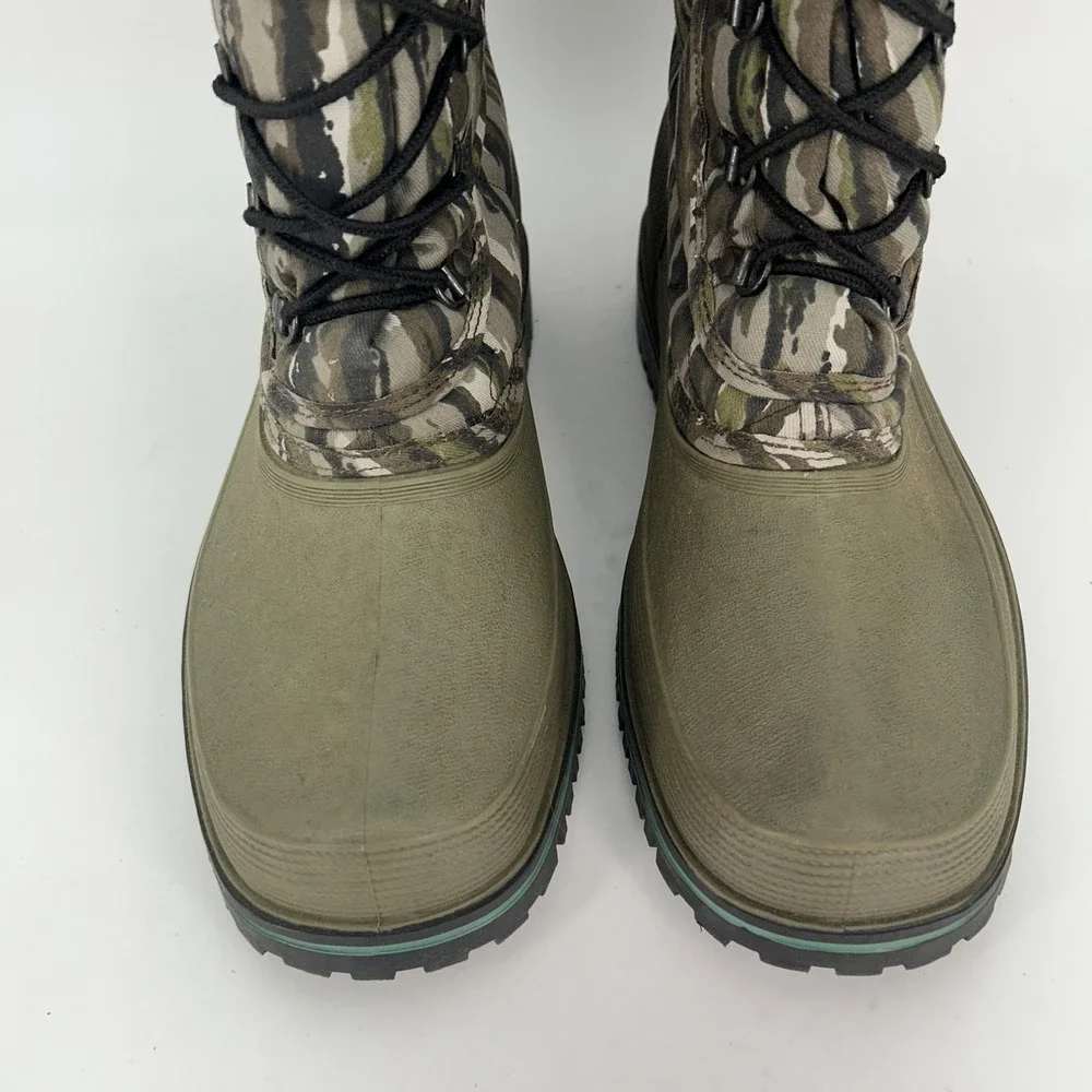 Vintage Sorel Boots Mens Size 9 Green Camo Insulated Wool Lined Snow Winter‎